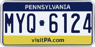 PA license plate MYQ6124