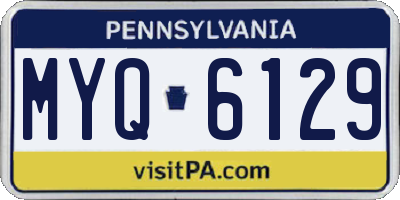 PA license plate MYQ6129