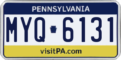PA license plate MYQ6131