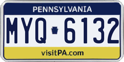 PA license plate MYQ6132