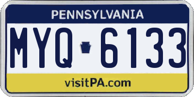 PA license plate MYQ6133