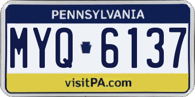 PA license plate MYQ6137