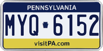 PA license plate MYQ6152