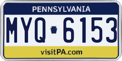 PA license plate MYQ6153