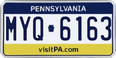 PA license plate MYQ6163