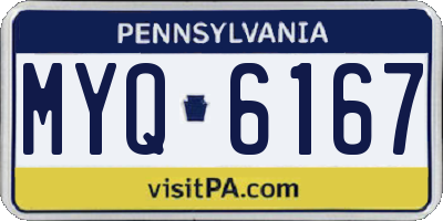 PA license plate MYQ6167