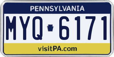 PA license plate MYQ6171