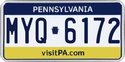 PA license plate MYQ6172
