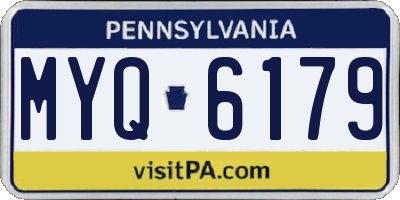 PA license plate MYQ6179