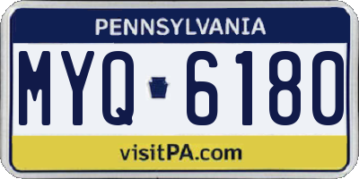 PA license plate MYQ6180