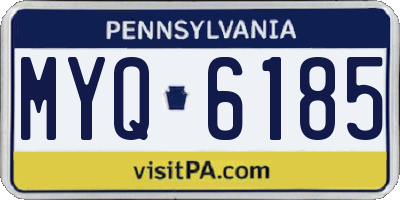 PA license plate MYQ6185