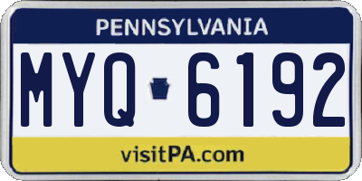 PA license plate MYQ6192