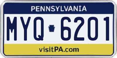 PA license plate MYQ6201