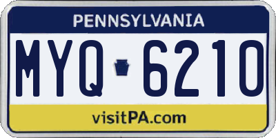 PA license plate MYQ6210