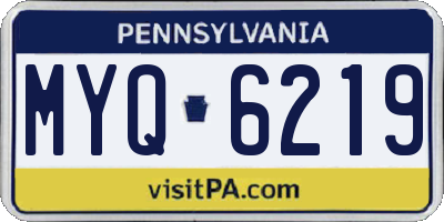 PA license plate MYQ6219