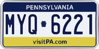 PA license plate MYQ6221