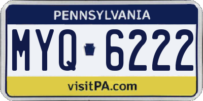 PA license plate MYQ6222
