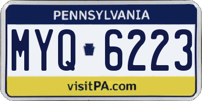PA license plate MYQ6223