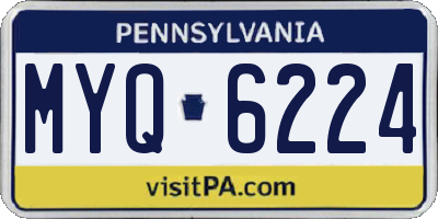 PA license plate MYQ6224