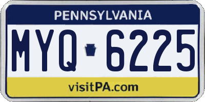 PA license plate MYQ6225