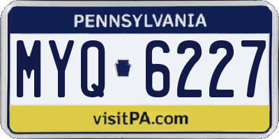 PA license plate MYQ6227