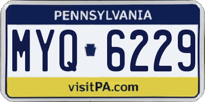 PA license plate MYQ6229