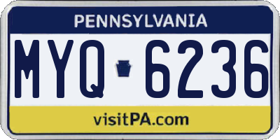 PA license plate MYQ6236