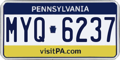 PA license plate MYQ6237