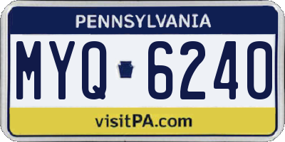 PA license plate MYQ6240