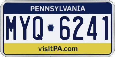 PA license plate MYQ6241