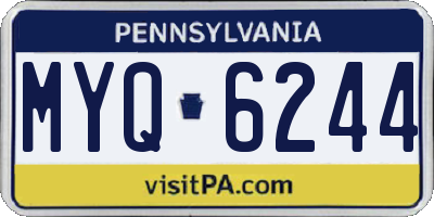 PA license plate MYQ6244
