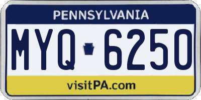 PA license plate MYQ6250