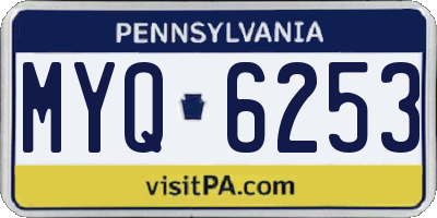 PA license plate MYQ6253