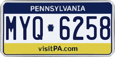 PA license plate MYQ6258