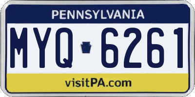 PA license plate MYQ6261