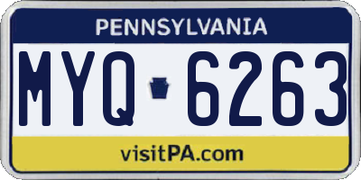 PA license plate MYQ6263