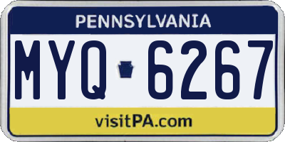 PA license plate MYQ6267