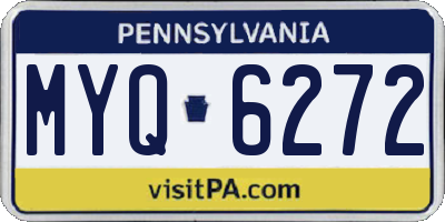 PA license plate MYQ6272