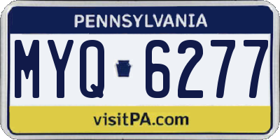 PA license plate MYQ6277