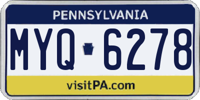 PA license plate MYQ6278