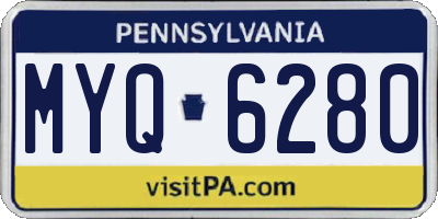 PA license plate MYQ6280