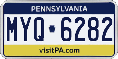 PA license plate MYQ6282