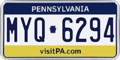 PA license plate MYQ6294