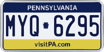PA license plate MYQ6295
