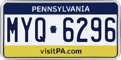 PA license plate MYQ6296