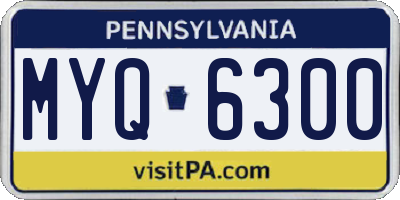 PA license plate MYQ6300