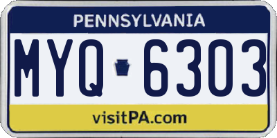 PA license plate MYQ6303