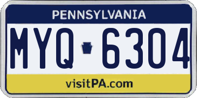 PA license plate MYQ6304