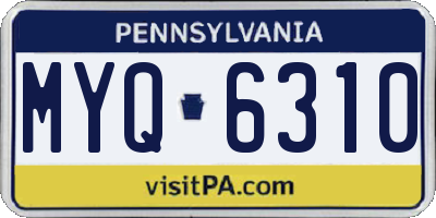 PA license plate MYQ6310