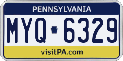 PA license plate MYQ6329
